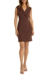 Donna Morgan For Maggy Tuxedo Sleeveless Sheath Dress In Chicory Coffee