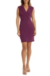 Donna Morgan For Maggy Tuxedo Sleeveless Sheath Dress In Italian Plum