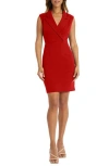 Donna Morgan For Maggy Tuxedo Sleeveless Sheath Dress In Savvy Red
