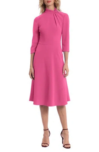 Donna Morgan For Maggy Twist Collar Fit & Flare Dress