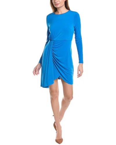 Donna Morgan Gathered Mini Dress In Blue