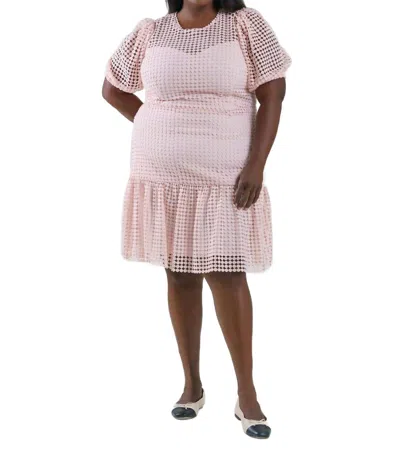 Donna Morgan Imani Crochet Lace Dress In Blush In Gold