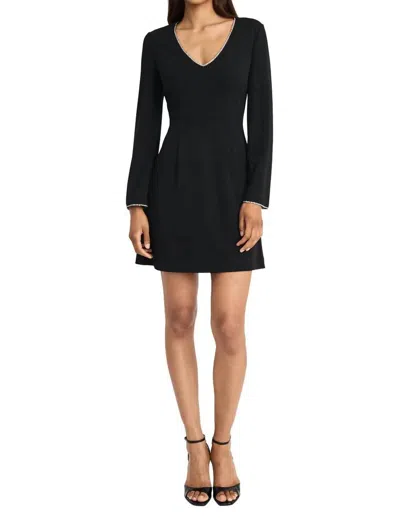 Donna Morgan Julia Rhinestone Mini Dress In Black