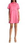 Donna Morgan Ladder Cutout Shirtdress In Pink Flambe