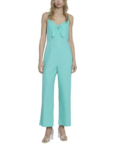 Donna Morgan Linen-blend Jumpsuit In Blue