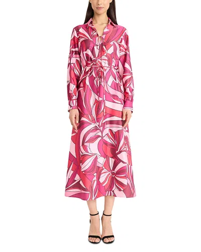 Donna Morgan Long Sleeve Midi Dress In Pink