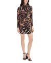 Donna Morgan Long Sleeve Mini Dress In Multi