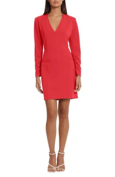 Donna Morgan Long Sleeve Sheath Dress In Red