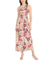 Donna Morgan Maxi Dress In Cream/ Pink