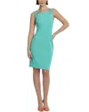 Donna Morgan Stretch Sleeveless Cut-out Sheath Dress In Atlantis