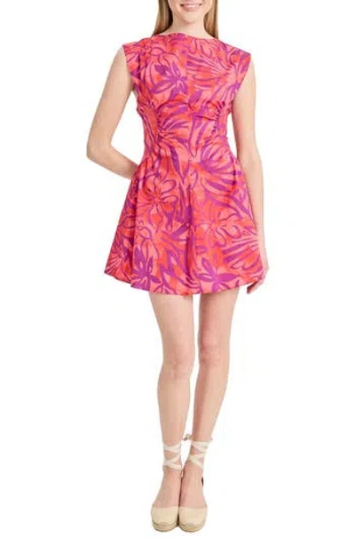 Donna Morgan Mini Fit & Flare Dress In Pink