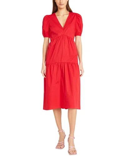 Donna Morgan Poplin Midi Dress In Red