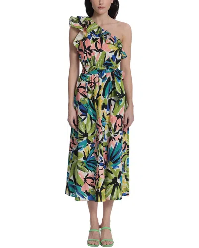 Donna Morgan Poplin Midi Dress In Green