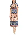 Donna Morgan For Maggy Abstract Floral Short Sleeve Maxi Dress In Multi