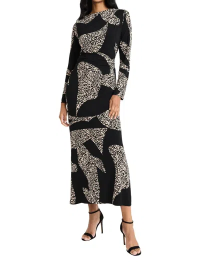 Donna Morgan Risi Matte Jersey Maxi Dress In Black/tan