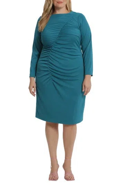 Donna Morgan Ruched Long Sleeve Sheath Dress