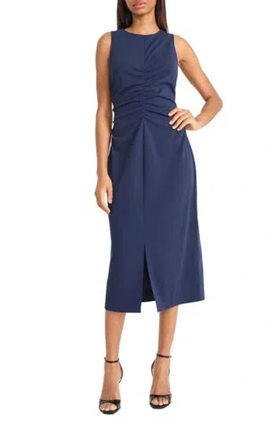Donna Morgan Ruched Sleeveless Midi Dress