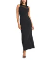 Donna Morgan Scuba Crepe Back Slit Dress In Black