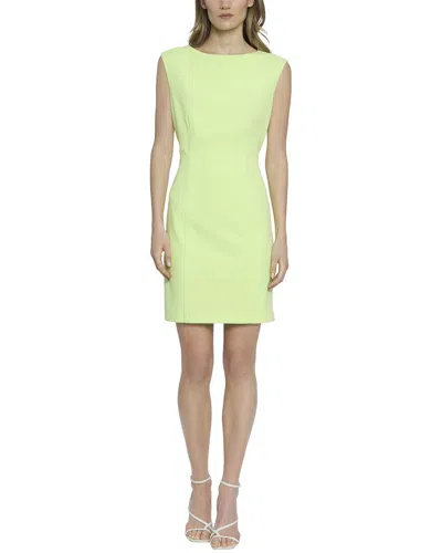 Donna Morgan Scuba Crepe Long Sleeve Mini Dress In Sharp Green