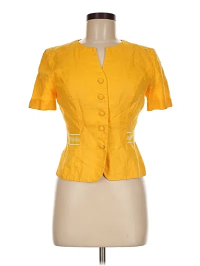 Pre-owned Donna Morgan Short Sleeve Blouse In Yellow