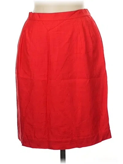 Pre-owned Donna Morgan Silk Skirt In Red