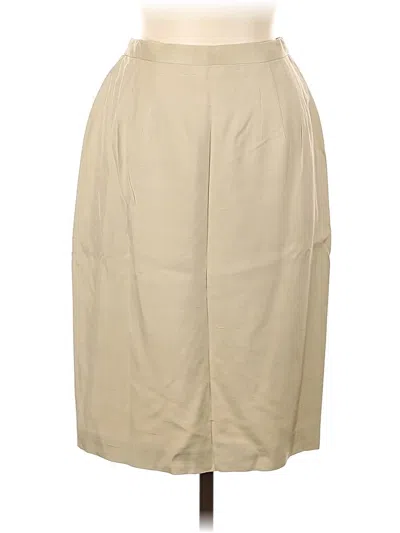 Pre-owned Donna Morgan Silk Skirt In Tan