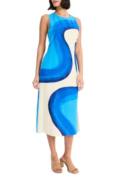 Donna Morgan Sleeveless A-line Midi Dress In Multi
