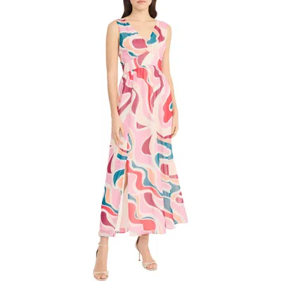 Donna Morgan Sleeveless Chiffon Maxi Dress In Rosebloom/paradise Pink