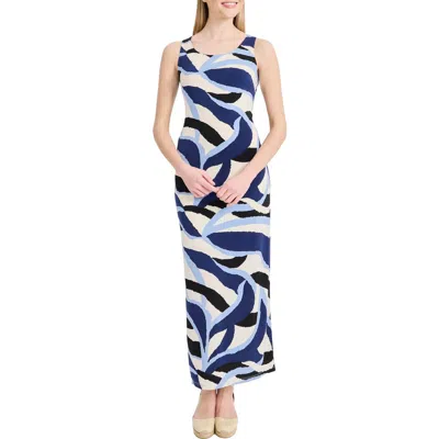 Donna Morgan Sleeveless Cutout Maxi Dress In Blue