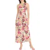 Donna Morgan Women's Cotton Printed Maxi Dress In Cream,pink
