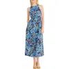 Donna Morgan Sleeveless Fit & Flare Maxi Dress In Navy/blue