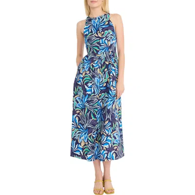 Donna Morgan Sleeveless Fit & Flare Maxi Dress In Navy/blue