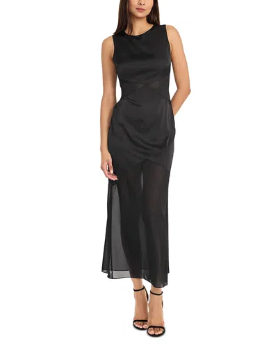 Donna Morgan Sleeveless Mesh Dress In Black