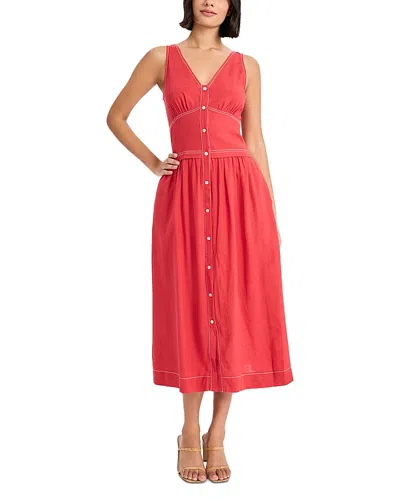 Donna Morgan Sleeveless V Neck Midi Dress In Multi