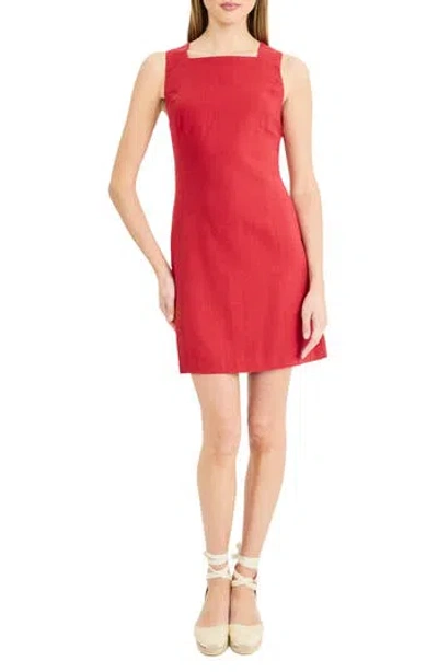Donna Morgan Square Neck Sleeveless Minidress In Red