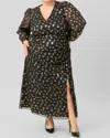 Donna Morgan Starry Starry Night Maxi Dress - Plus In Black And Gold In Black