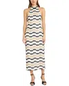 Donna Morgan Summer Crochet Midi Dress In Beige