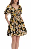 Donna Morgan Womens Floral Print Ruched Mini Dress In Multi