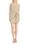 Donna Morgan Tie Front Tank Dress In Moss