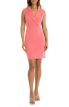 Donna Morgan Tuxedo Sleeveless Sheath Dress In Desert Rose