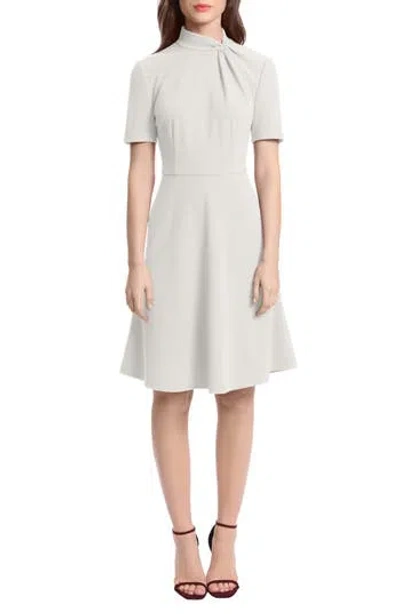 Donna Morgan Twist Neck Short Sleeve Fit & Flare Dress In Animal Print