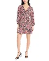 Donna Morgan V Neck Mini Dress In Pink