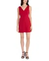Donna Morgan V Neck Mini Dress In Red