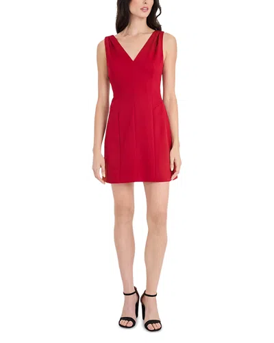 DONNA MORGAN V NECK MINI DRESS