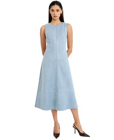 Donna Morgan Women's A-line Sleeveless Midi Dress In Blue