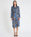 Donna Morgan Women's Collared Chiffon Shirtdress In Blue