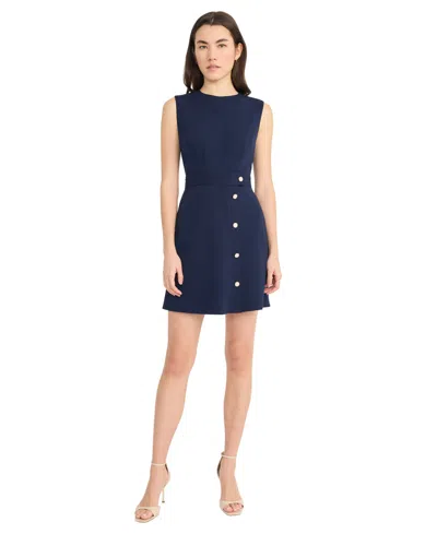 Donna Morgan Women's Crewneck Faux Skirt Mini Dress In Blue