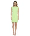 Donna Morgan Scuba Crepe Long Sleeve Mini Dress In Sharp Green