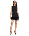 Donna Morgan Women's Feather Bottom Mini Dress In Black