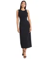 Donna Morgan For Maggy Crystal Trim Sleeveless Midi Sheath Dress In Black
